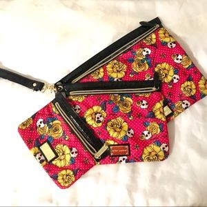Betsey Johnson 3 piece makeup/travel bag